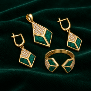 نیم ست مالاکیت یاسمین